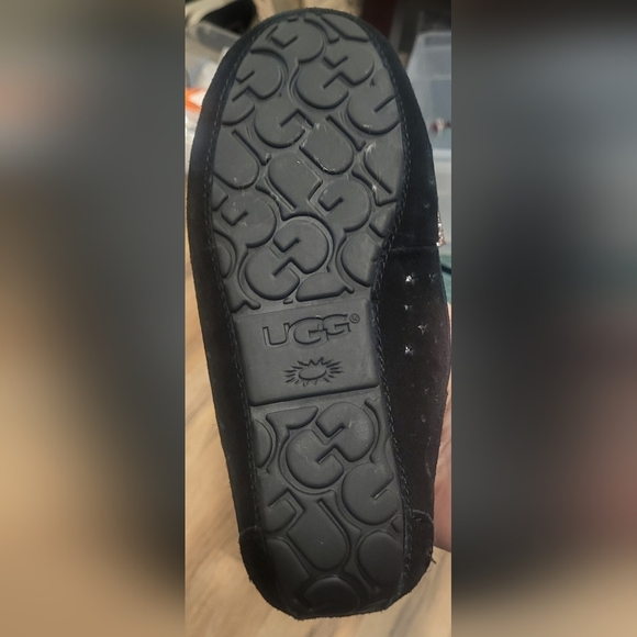 Ugg Dakota Stargirl Slipper Bow Black Suede Slip On Comfort Cozy Sherpa Size 6 - Picture 5 of 7